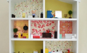 Wallpapering a Dollhouse