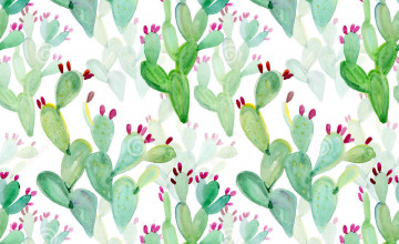 Watercolor Cactus Wallpaper