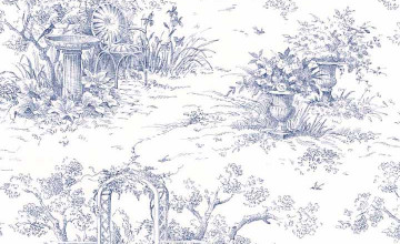 Waverly Blue Toile Wallpaper